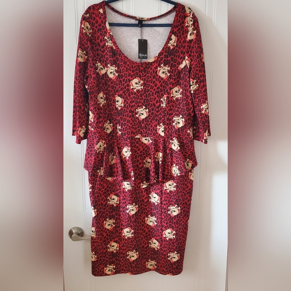 NWT Torrid skulls midi peplum dress - Picture 2 of 9